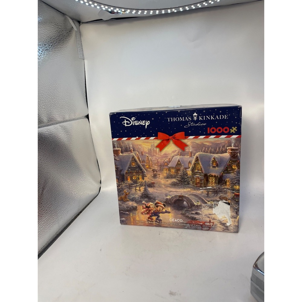 Ceaco Disney Thomas Kinkade 1000 Jigsaw Puzzle Mickey Minnie Sweetheart Holiday